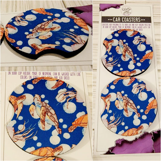 Sea Turtles Car Coaster - Set of 2