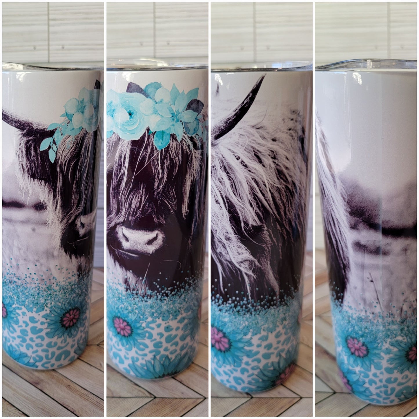 20oz Highland Cow Blue Tumbler