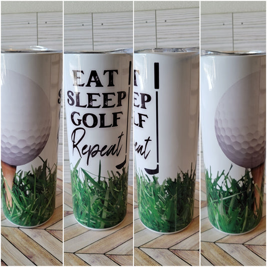 20oz Eat, Sleep, Golf, Repeat Tumbler