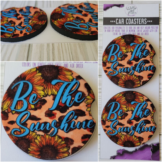 Be the Sunshine Car Coaster - Set of 2