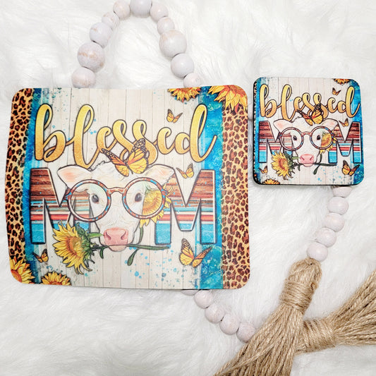 Blessed Mom Mousepad and Coaster Set