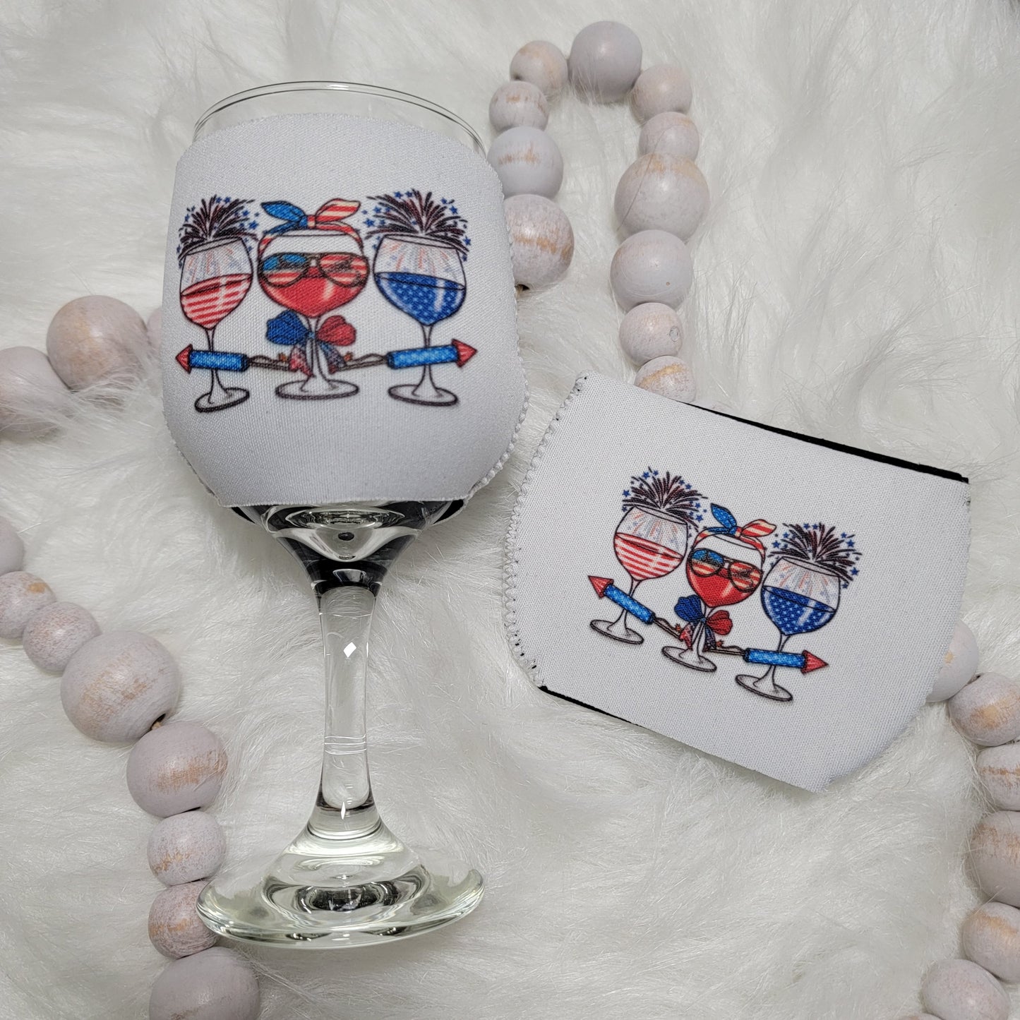 American Fireworks Wine Glasses - Wine Glass Sleeve