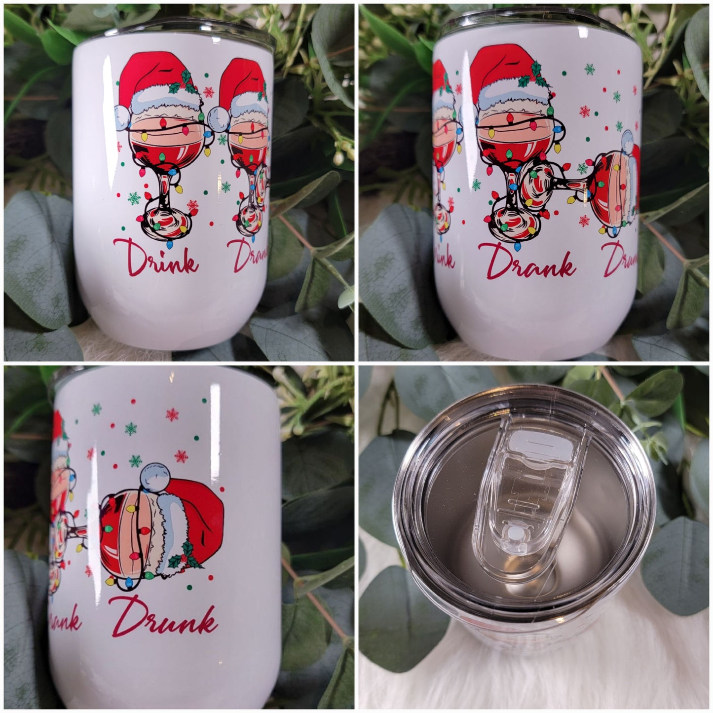 Drink, Drank, Drunk Christmas - Wine Tumbler