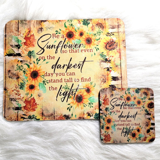 Be a Sunflower Mousepad and Coaster Set