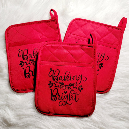 Baking Spirits Bright Red Potholder