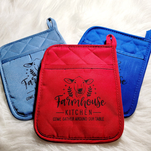 Farmhouse Kitchen Red Potholder