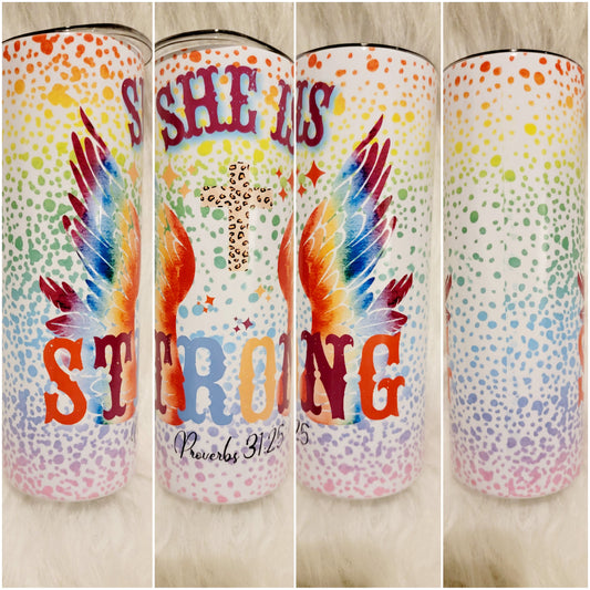 20oz She is Strong Tumbler