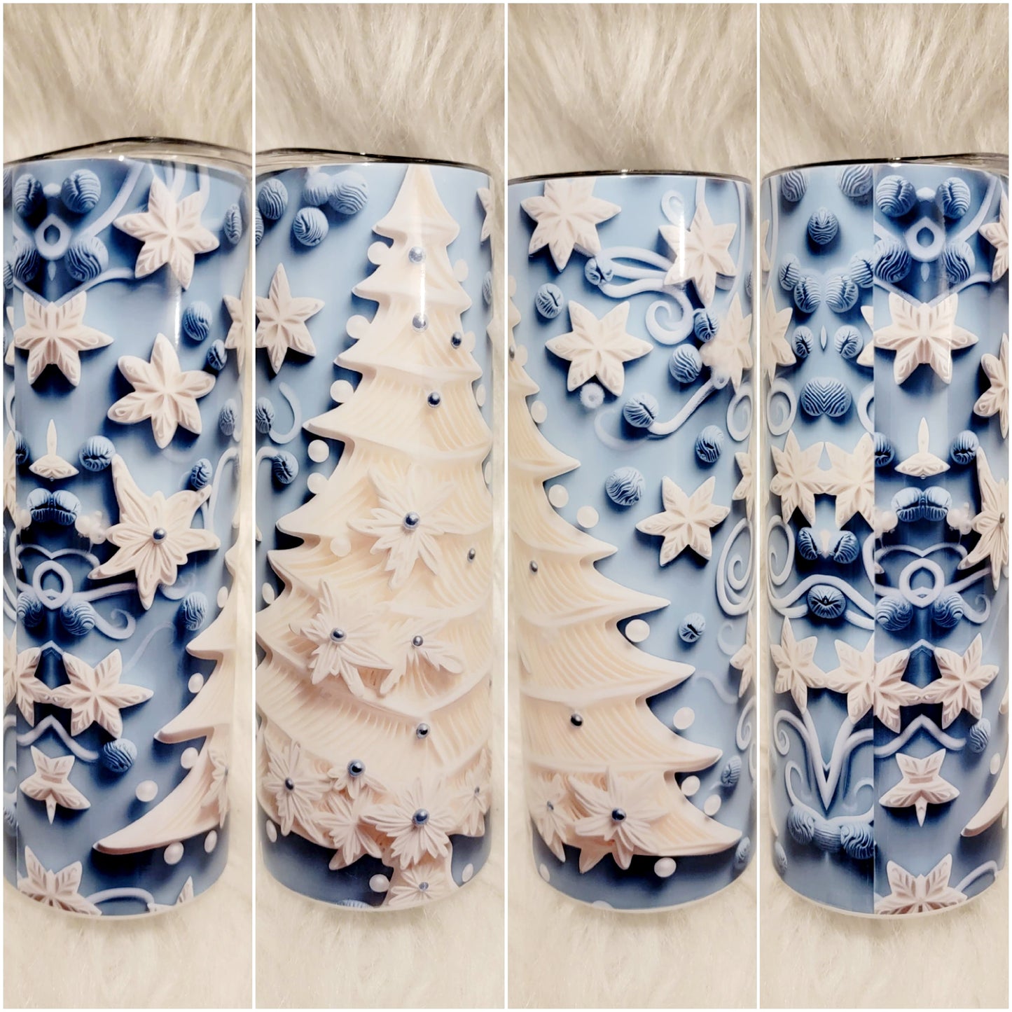 20oz Blue Christmas Tree Tumbler