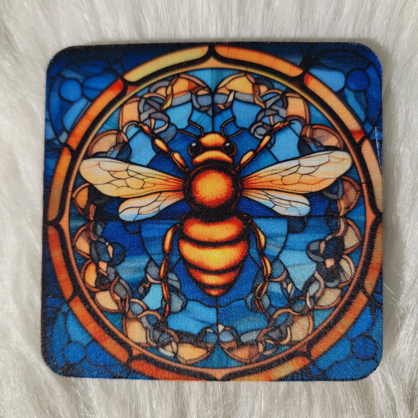 Blue Bee House Coaster